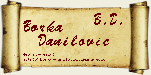 Borka Danilović vizit kartica